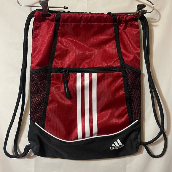 Adidas Red and Black Drawstring Backpack - Picture 1 of 2